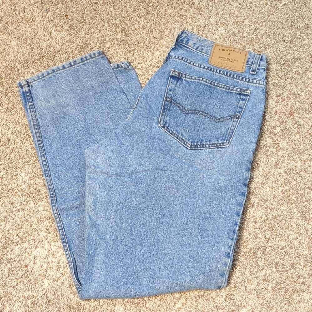American Eagle Outfitters Blue Loose Fit Jeans Classic Denim